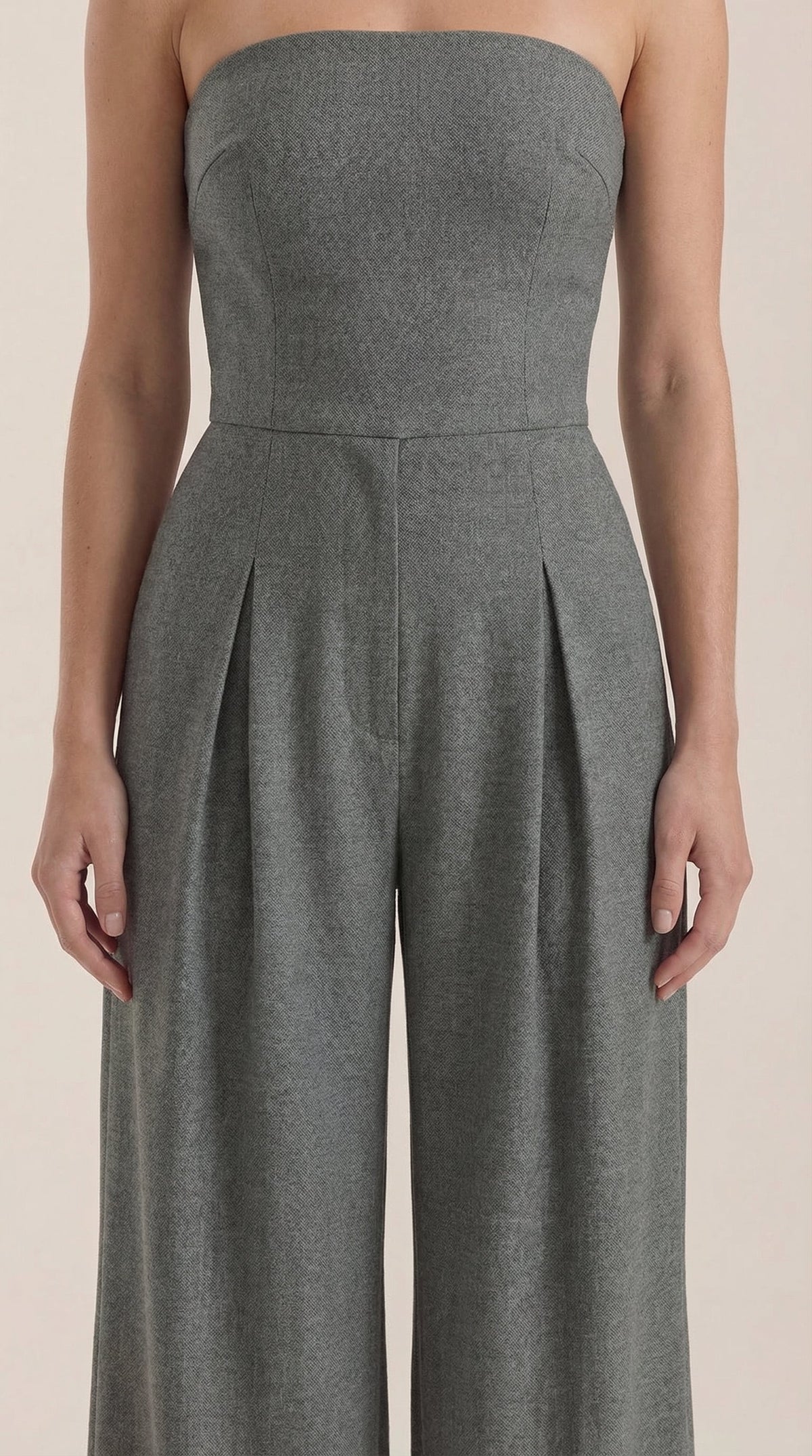 ELIZA | MONO SIN TIRANTES CON PANTALÓN DE PIERNA ANCHA