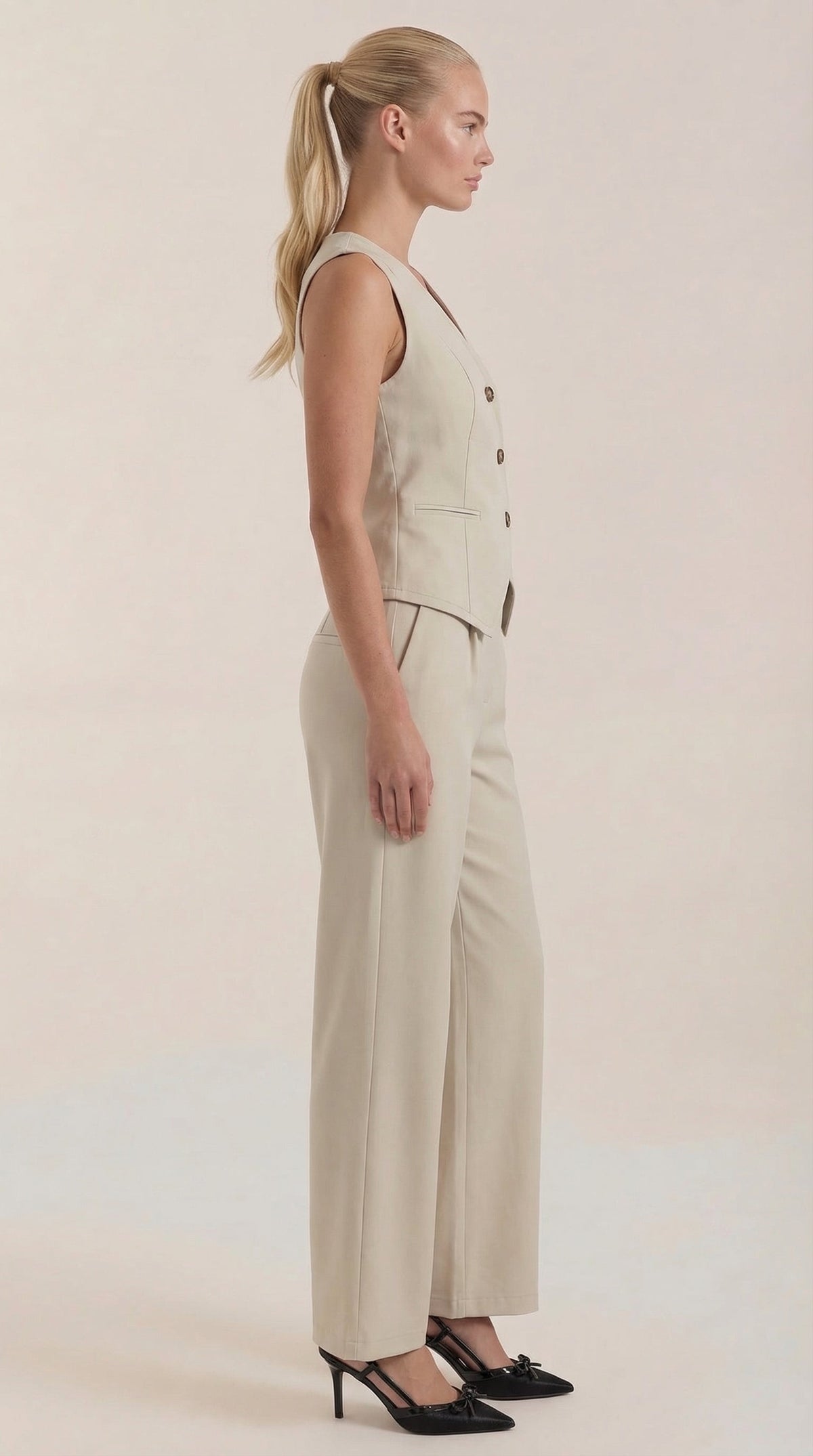 ELISE | TRAJE ELEGANTE DE DOS PIEZAS CON ESCOTE EN V PARA MUJER