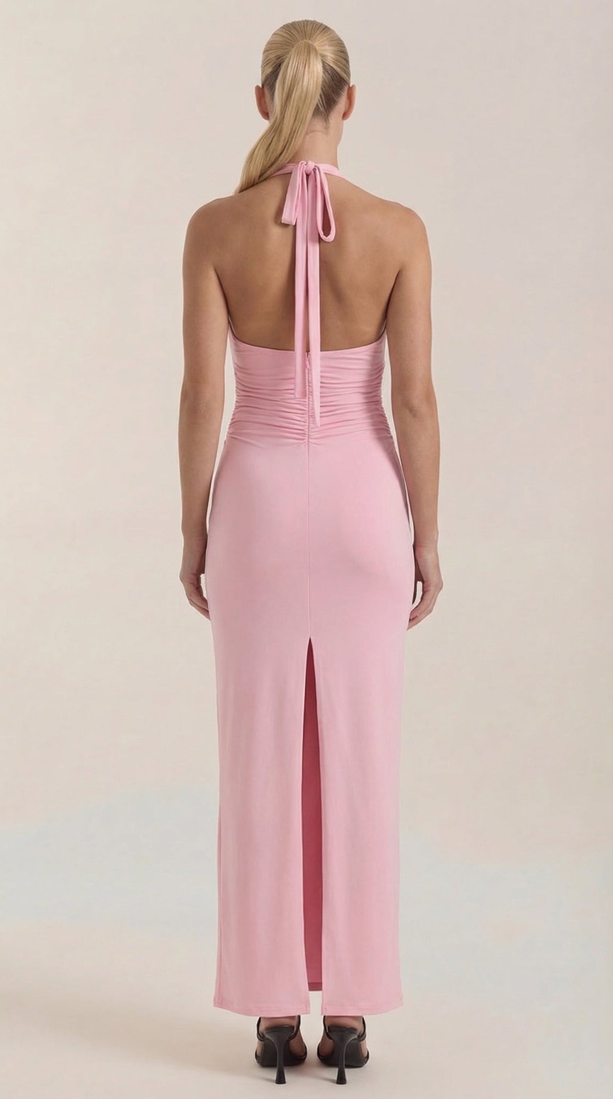 PAULETTE | VESTIDO LARGO CON CUELLO HALTER