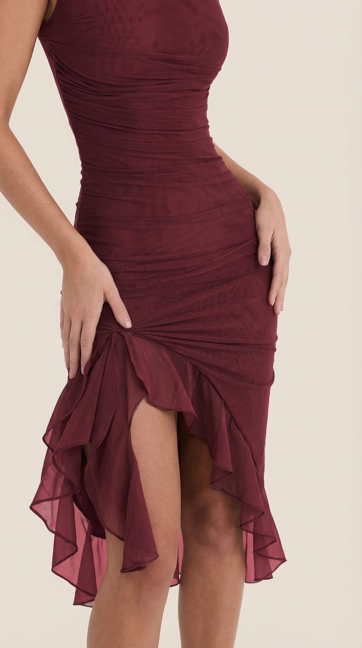 RAMONA | VESTIDO MIDI CON DETALLES DE VOLANTES