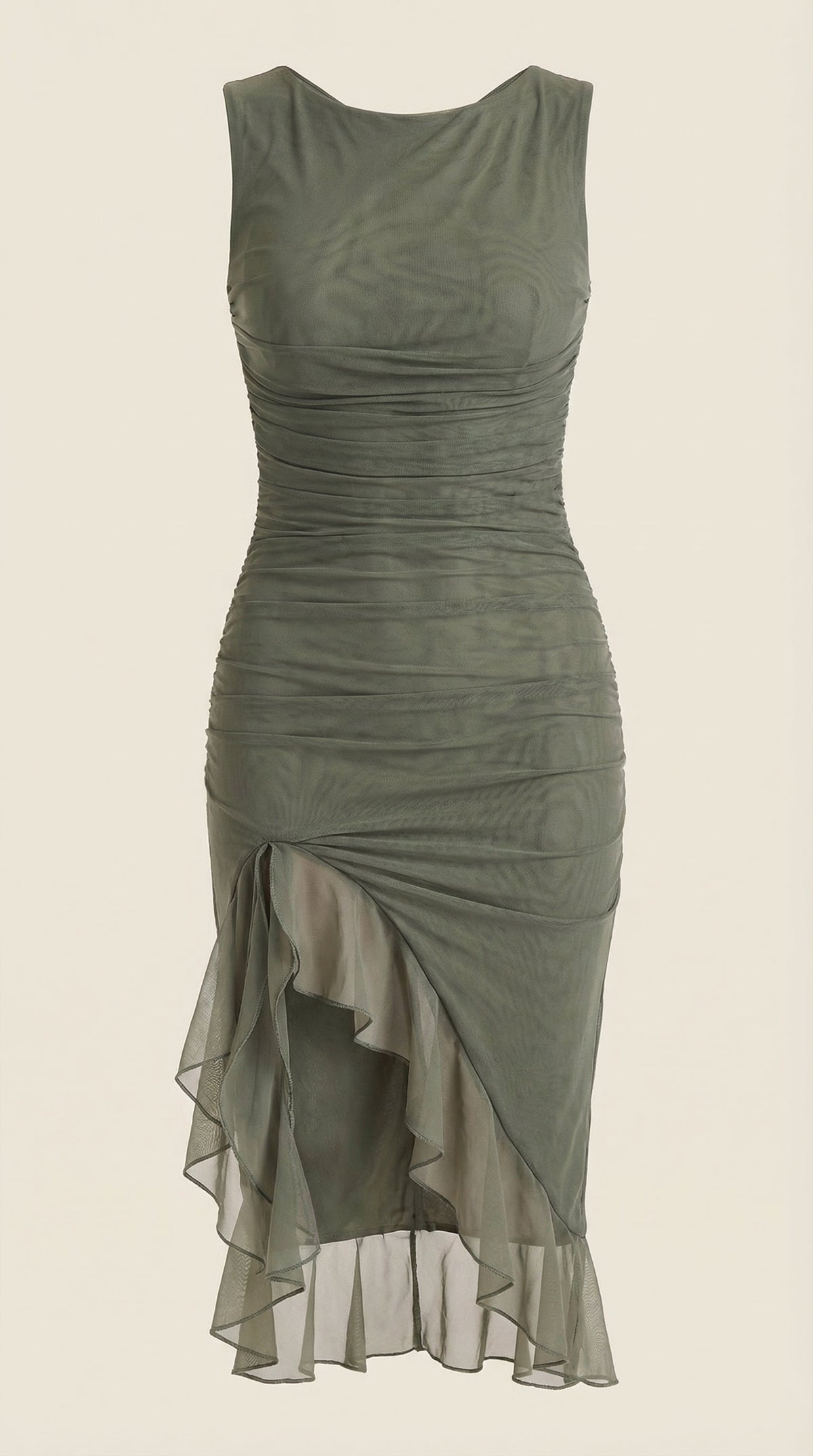 RAMONA | VESTIDO MIDI CON DETALLES DE VOLANTES