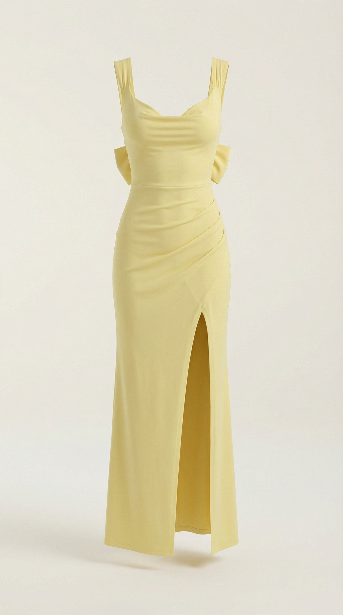 RHODA | VESTIDO LARGO CON DETALLES FRUNCIDOS
