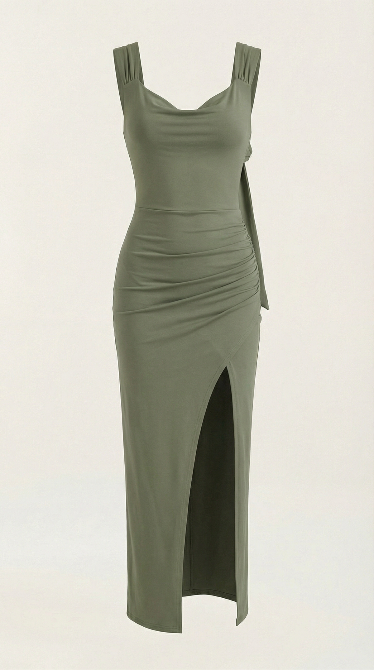 RHODA | VESTIDO LARGO CON DETALLES FRUNCIDOS