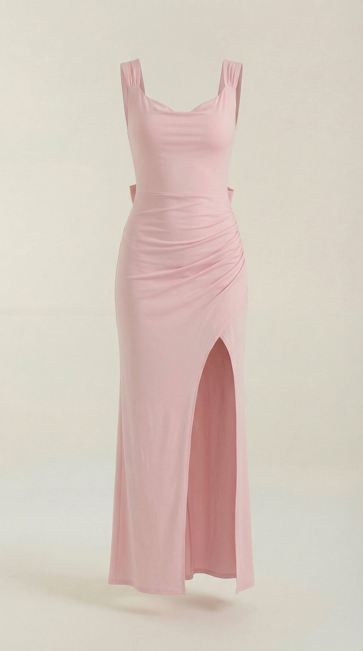 RHODA | VESTIDO LARGO CON DETALLES FRUNCIDOS
