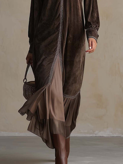 TERESA | VESTIDO MIDI HOLGADO DE ANTE SINTÉTICO