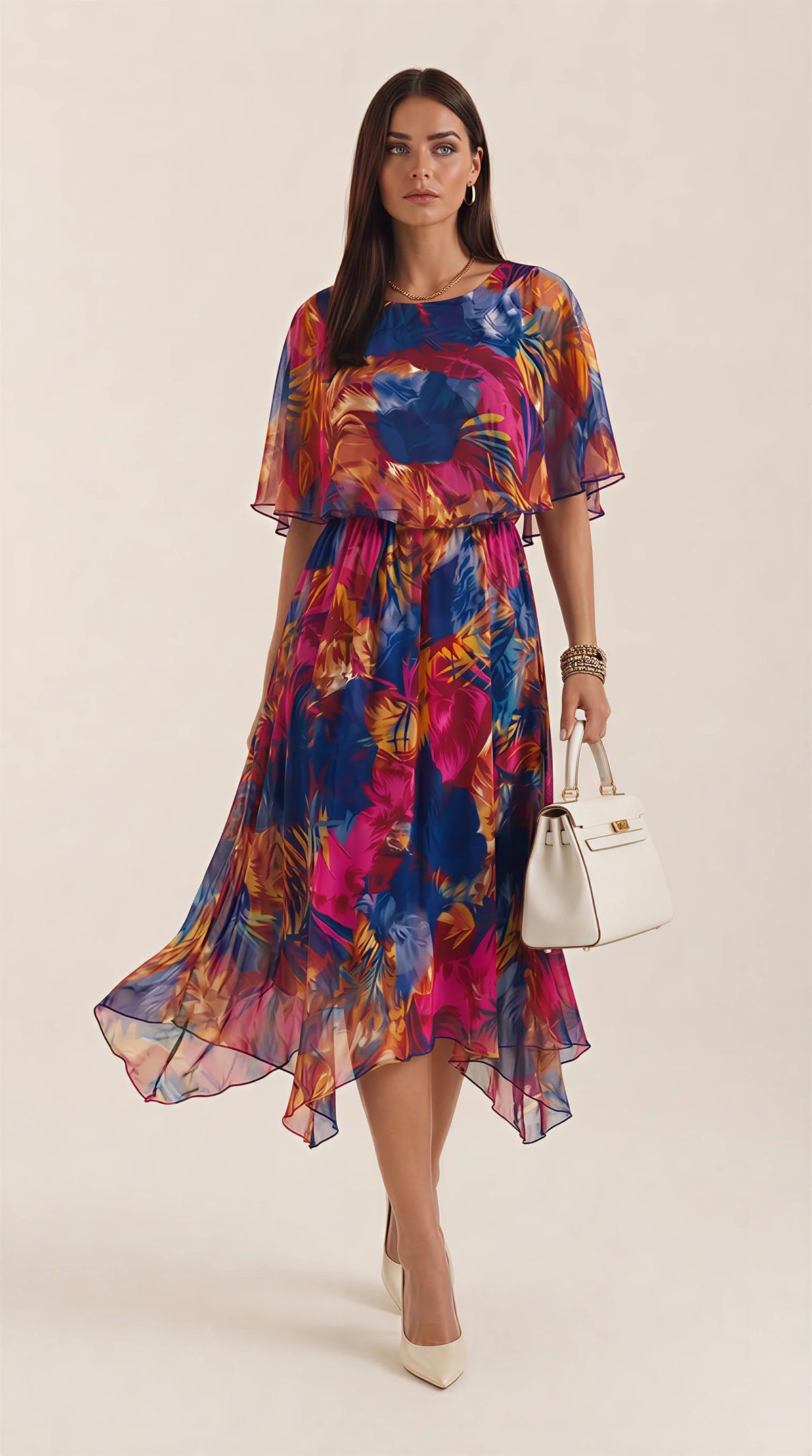 ELIZABETH | VESTIDO CON ESTAMPADO TROPICAL