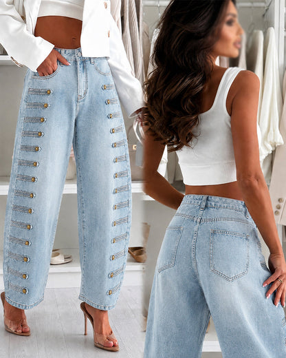 Pantalones con remaches