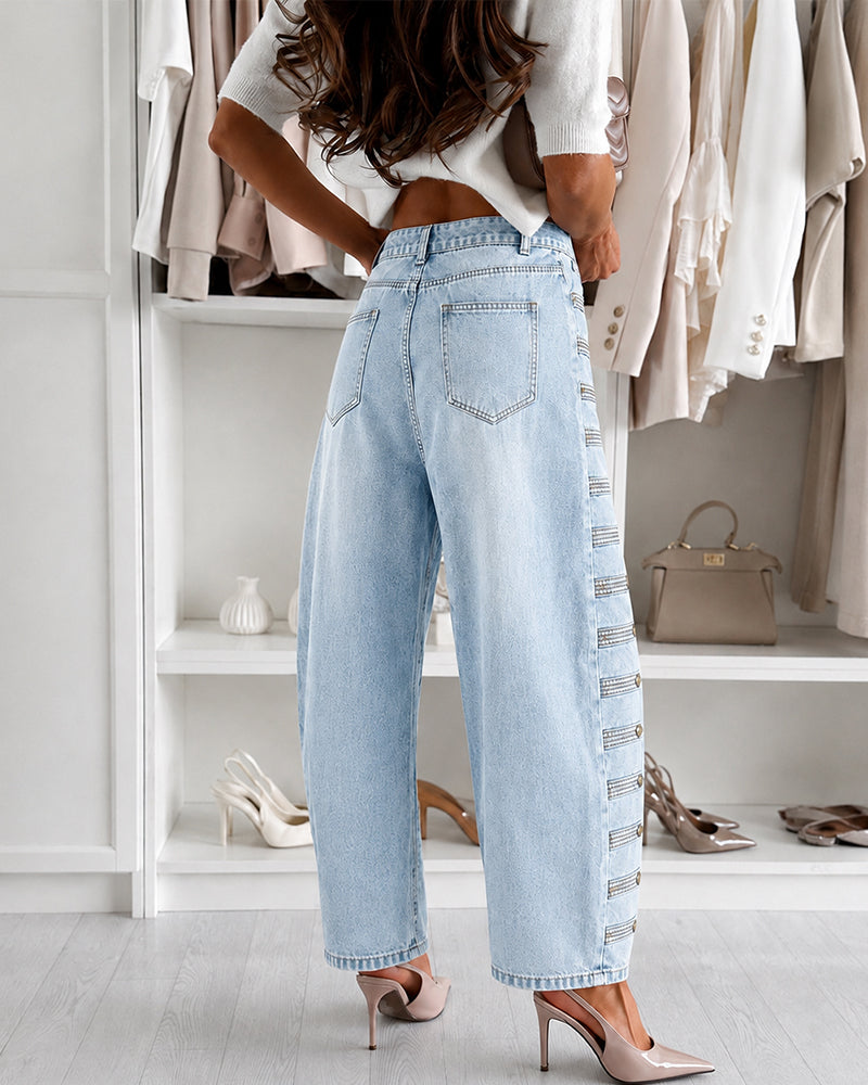 Pantalones con remaches