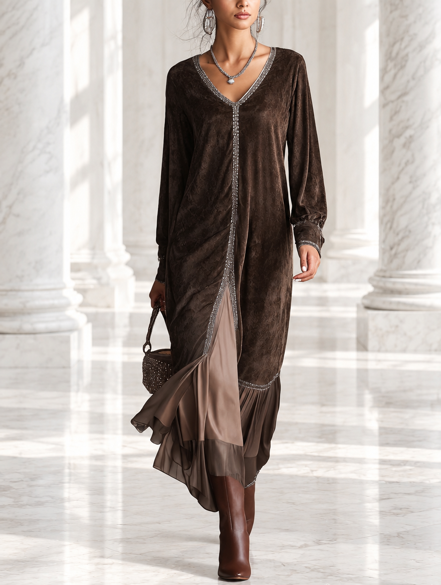 TERESA | VESTIDO MIDI HOLGADO DE ANTE SINTÉTICO