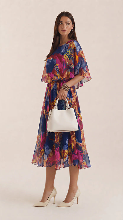 ELIZABETH | VESTIDO CON ESTAMPADO TROPICAL