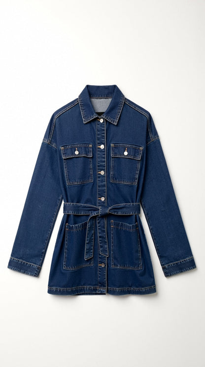 PRISCILLA | CHAQUETA VAQUERA CON CINTURÓN AJUSTABLE