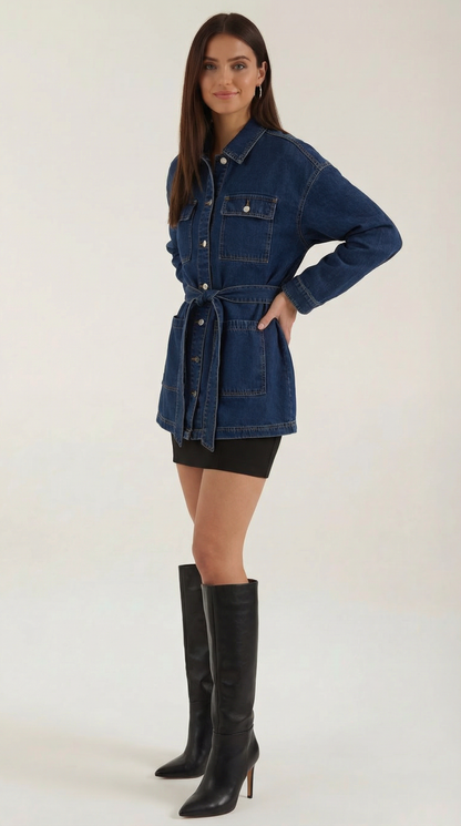 PRISCILLA | CHAQUETA VAQUERA CON CINTURÓN AJUSTABLE