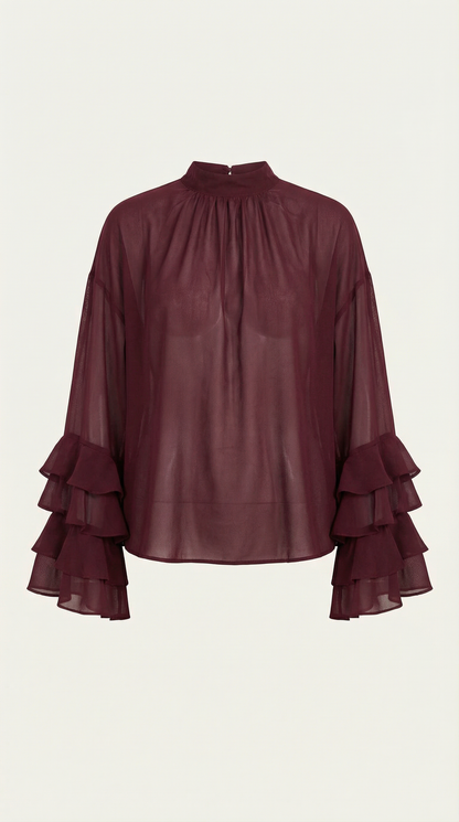 NEREA | TOP TRANSPARENTE CON CUELLO ALTO