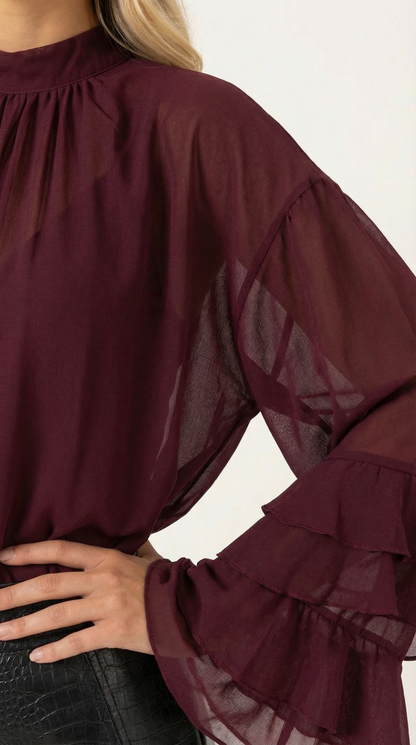NEREA | TOP TRANSPARENTE CON CUELLO ALTO