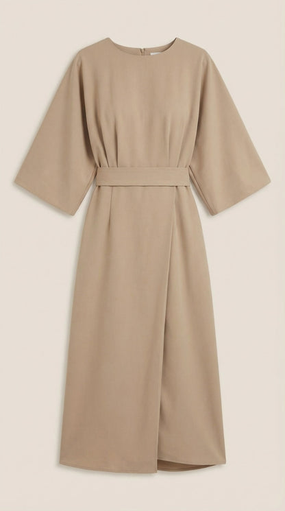 ANA | VESTIDO LARGO CON CINTURÓN EN LA CINTURA
