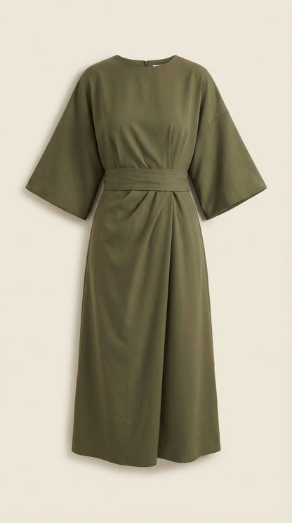 ANA | VESTIDO LARGO CON CINTURÓN EN LA CINTURA