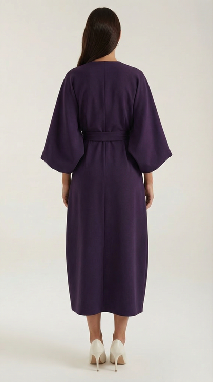 ANA | VESTIDO LARGO CON CINTURÓN EN LA CINTURA