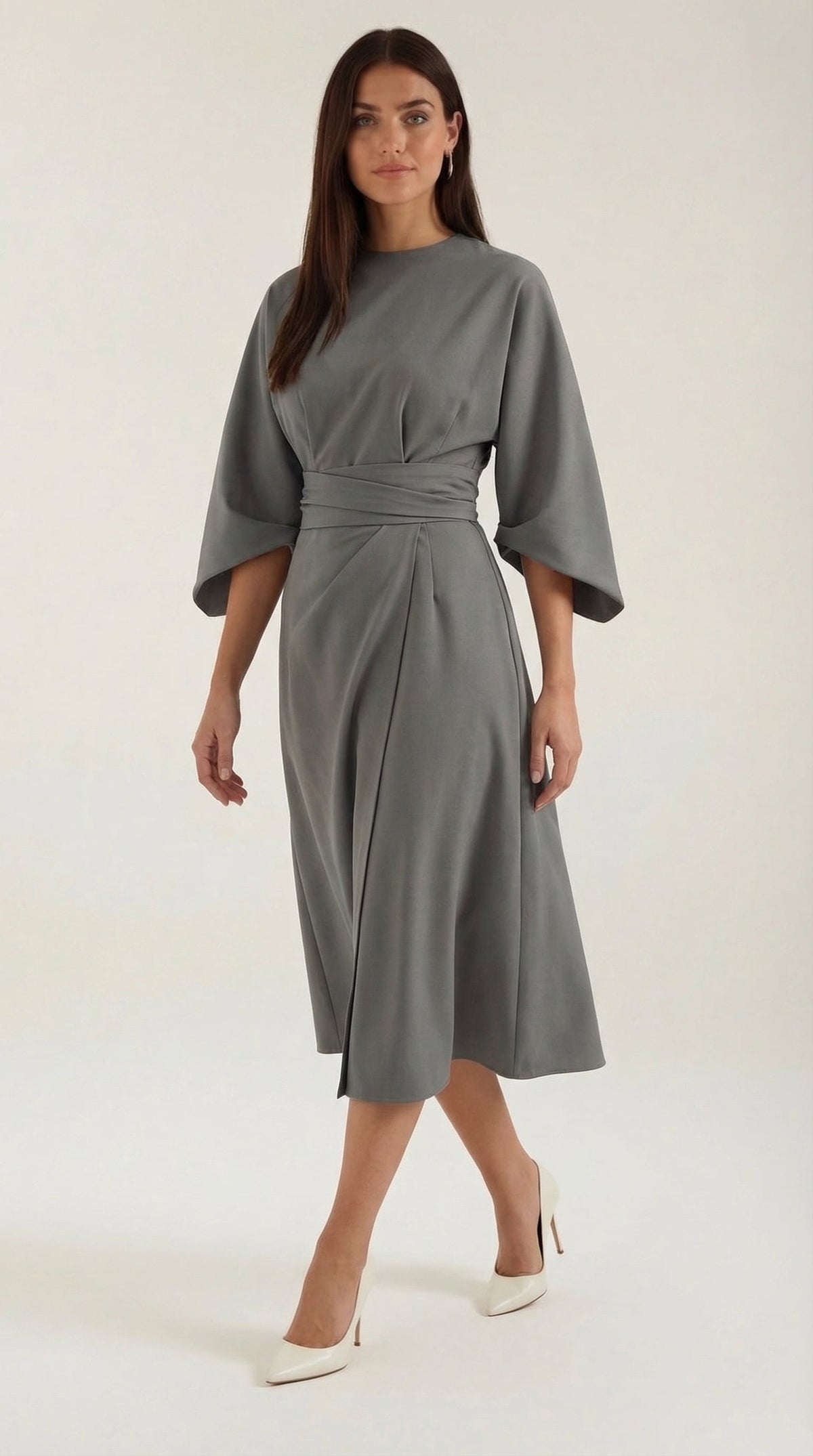 ANA | VESTIDO LARGO CON CINTURÓN EN LA CINTURA
