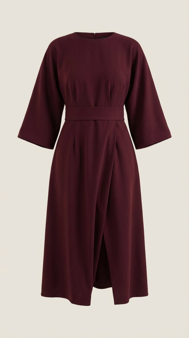 ANA | VESTIDO LARGO CON CINTURÓN EN LA CINTURA