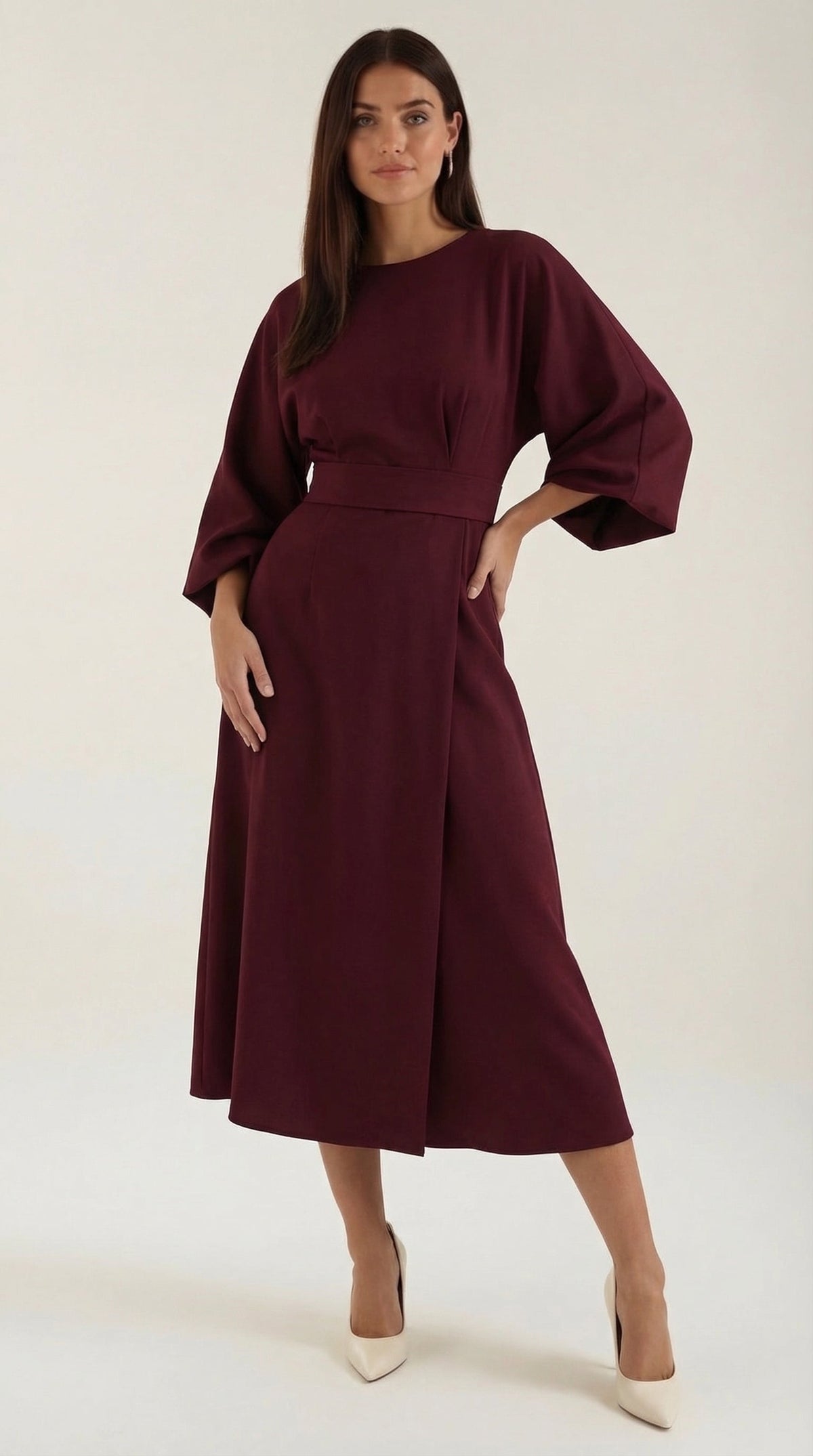 ANA | VESTIDO LARGO CON CINTURÓN EN LA CINTURA