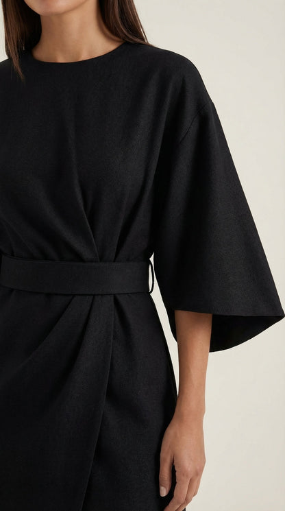 ANA | VESTIDO LARGO CON CINTURÓN EN LA CINTURA