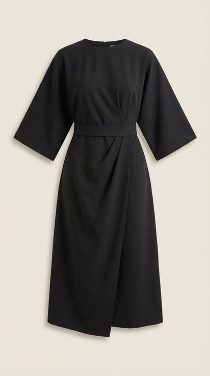 ANA | VESTIDO LARGO CON CINTURÓN EN LA CINTURA