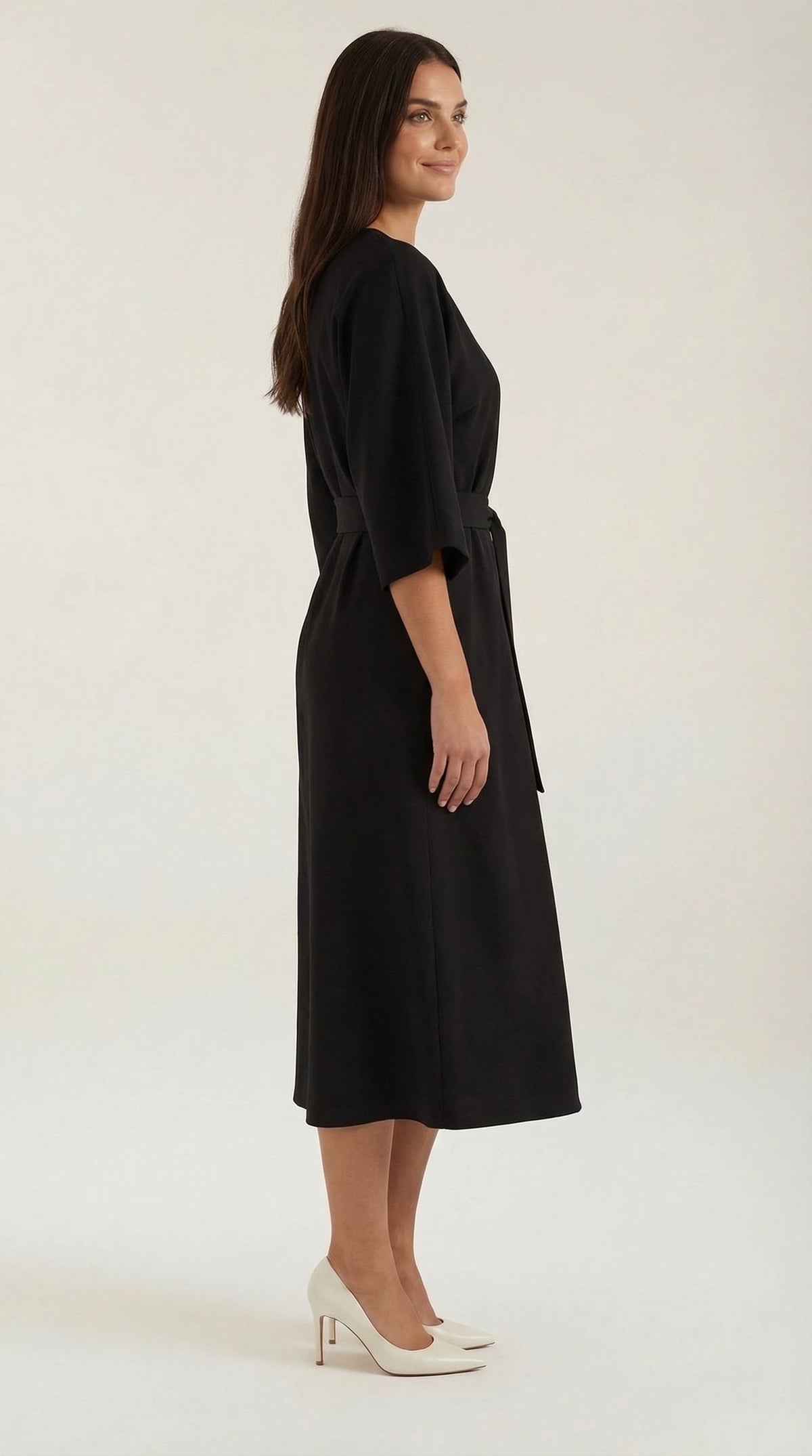 ANA | VESTIDO LARGO CON CINTURÓN EN LA CINTURA
