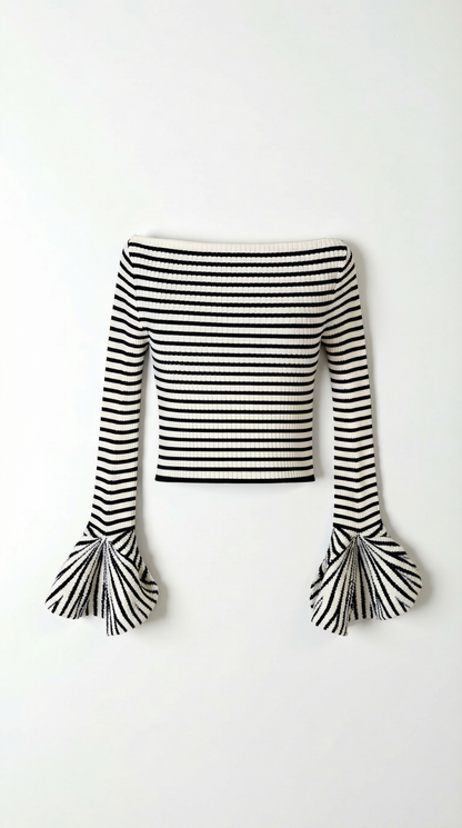 GABRIELLA | CAMISA A RAYAS CON MANGAS ABULLONADAS