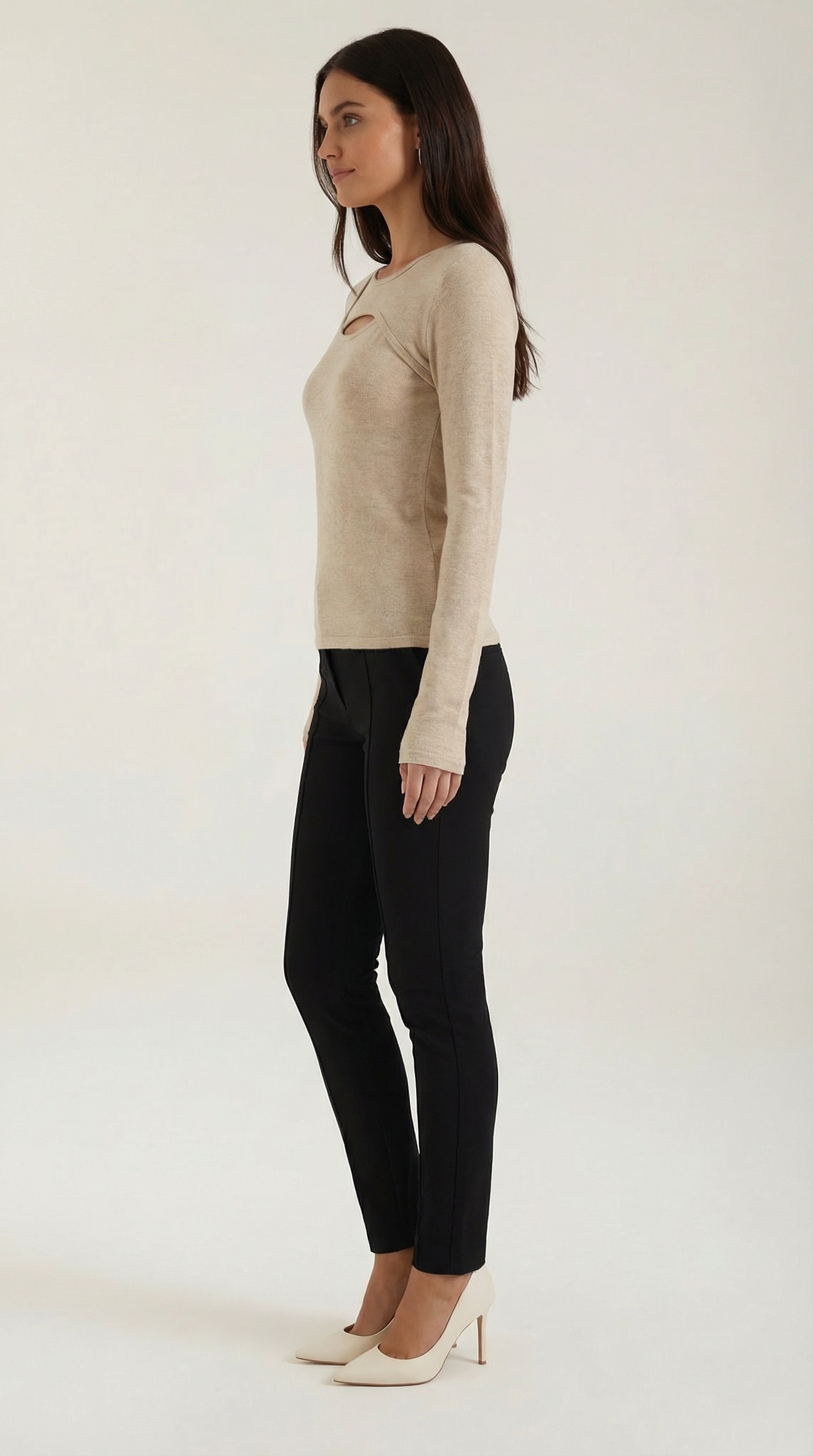 GABRIELLE | TOP CHIC DE MANGA LARGA CON ABERTURAS