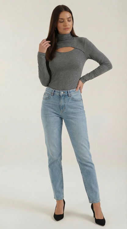GABRIELLE | TOP CHIC DE MANGA LARGA CON ABERTURAS