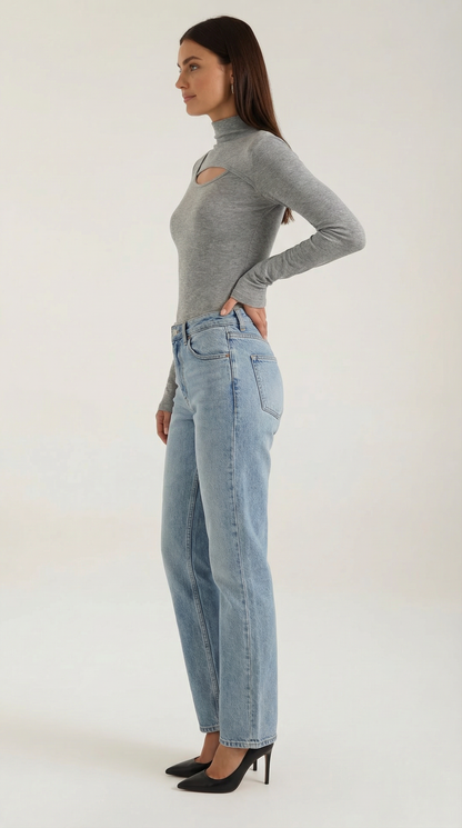 GABRIELLE | TOP CHIC DE MANGA LARGA CON ABERTURAS