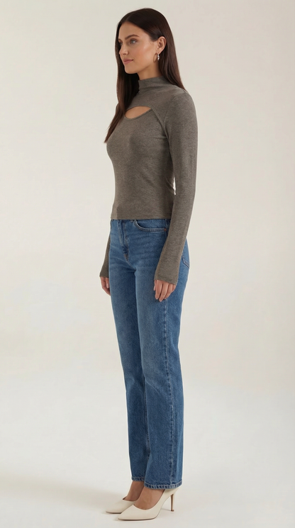 GABRIELLE | TOP CHIC DE MANGA LARGA CON ABERTURAS