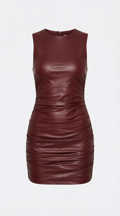 BERNICE | VESTIDO CORTO DE PIEL SINTÉTICA
