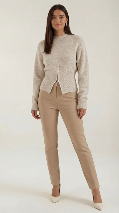 PAOLA | JERSEY DE PUNTO CON MEDIA CREMALLERA