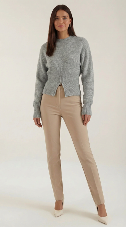 PAOLA | JERSEY DE PUNTO CON MEDIA CREMALLERA