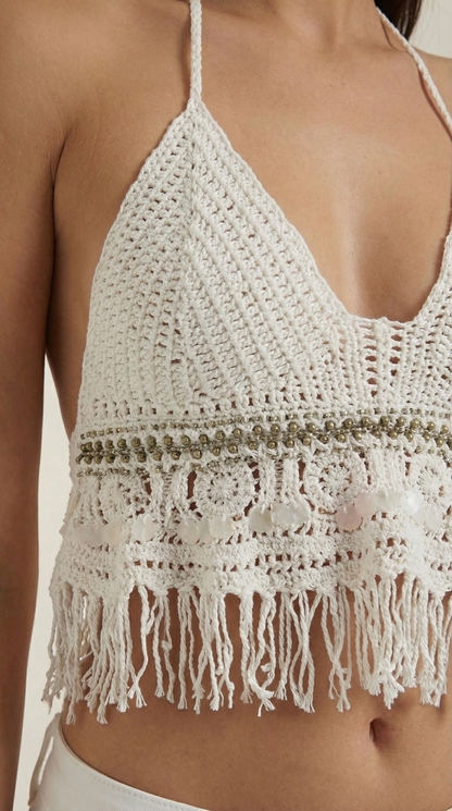 PALOMA | TOP HALTER BOHO DE PUNTO
