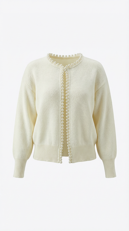 ALESSANDRA | CARDIGAN CON DETALLES DE PERLAS