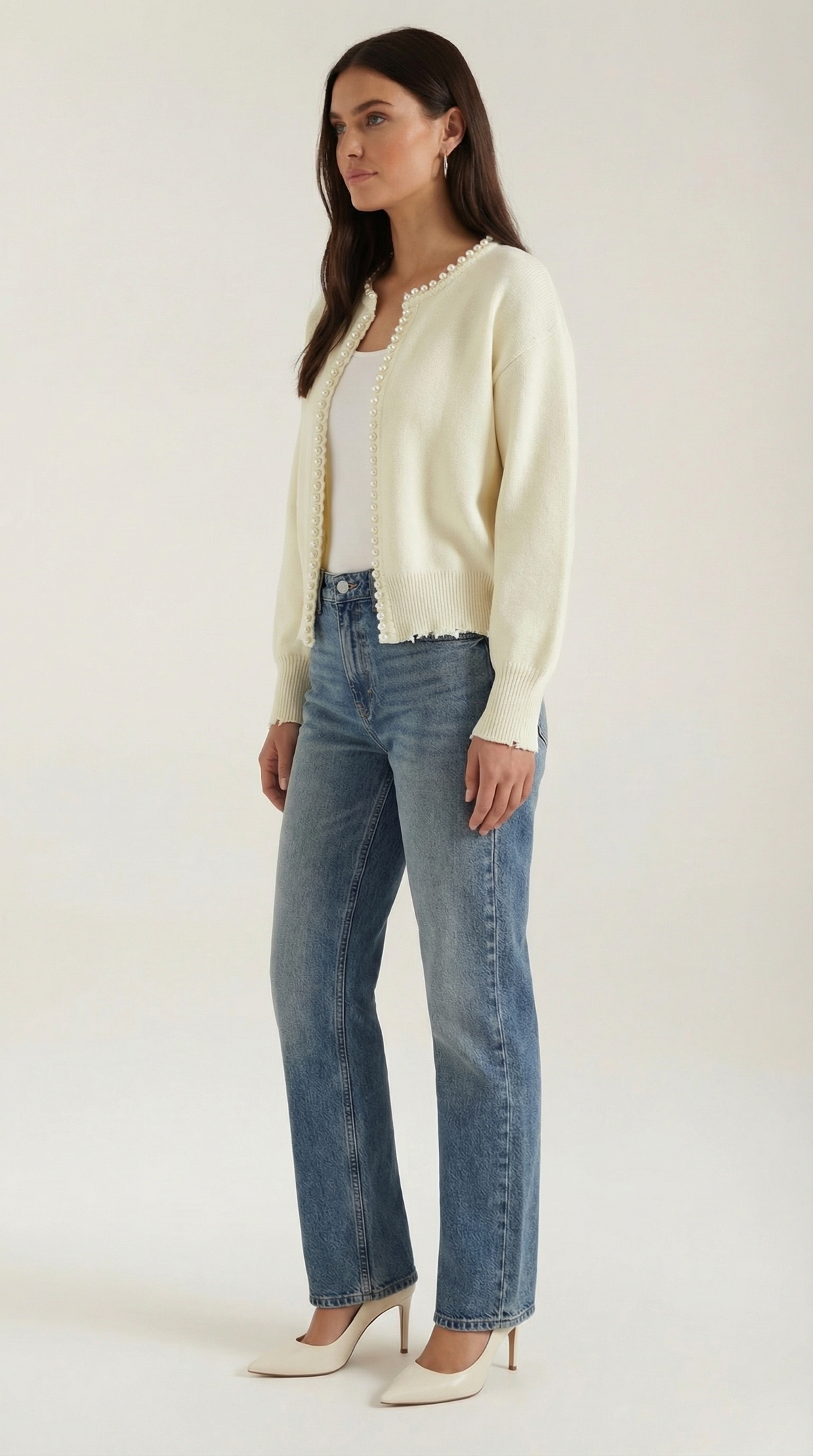 ALESSANDRA | CARDIGAN CON DETALLES DE PERLAS