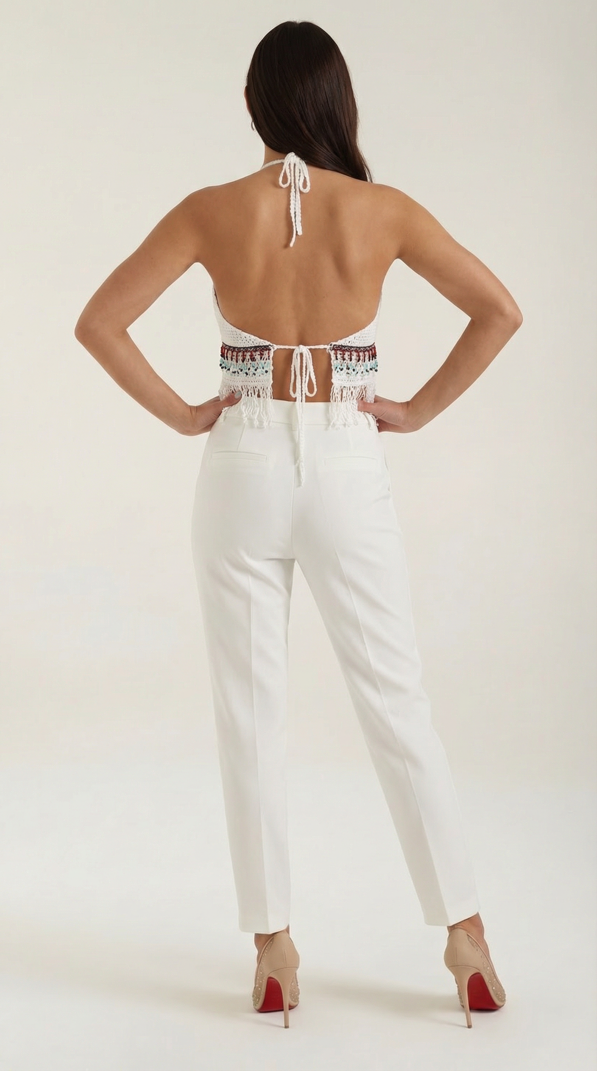 CAPRI | TOP HALTER DE GANCHILLO CON FLECOS