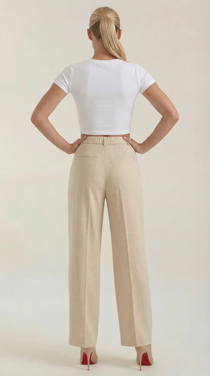 COURTNEY | PANTALONES PLISADOS DE CINTURA ALTA