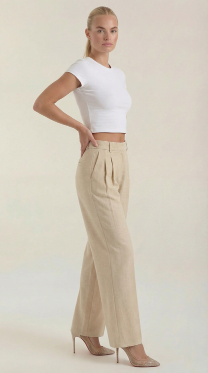 COURTNEY | PANTALONES PLISADOS DE CINTURA ALTA