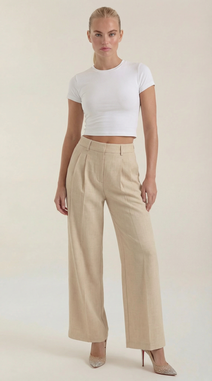 COURTNEY | PANTALONES PLISADOS DE CINTURA ALTA