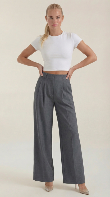 COURTNEY | PANTALONES PLISADOS DE CINTURA ALTA
