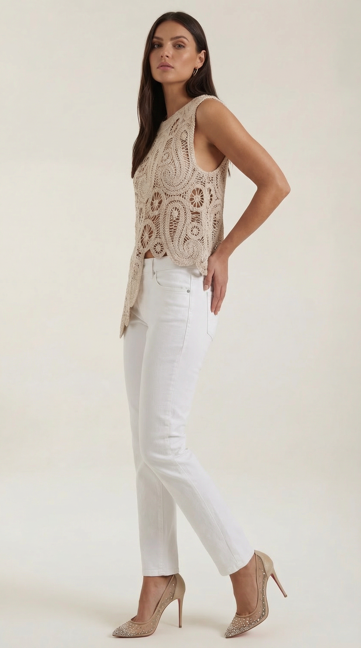 GENEVIEVE | BLUSA ASIMETRICA CON DETALLES DE ENCAJE