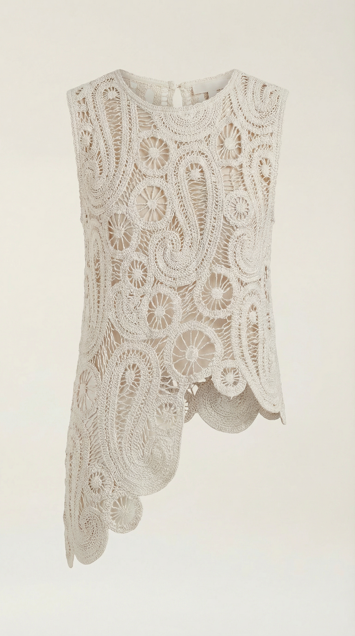 GENEVIEVE | BLUSA ASIMETRICA CON DETALLES DE ENCAJE