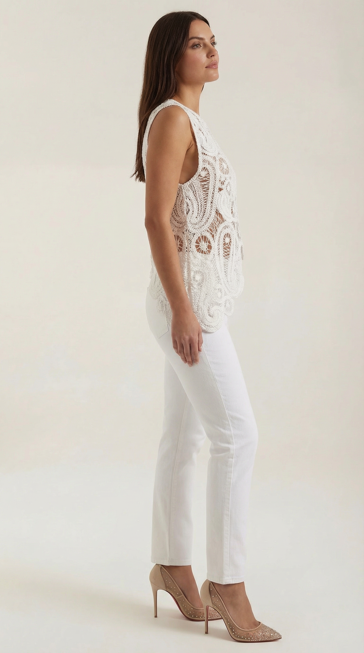 GENEVIEVE | BLUSA ASIMETRICA CON DETALLES DE ENCAJE