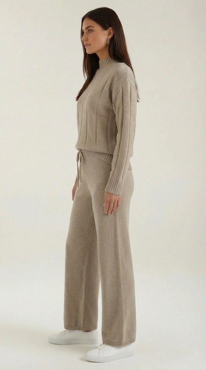 ELEANOR | CONJUNTO DE SUÉTER DE PUNTO Y PANTALONES HOLGADOS