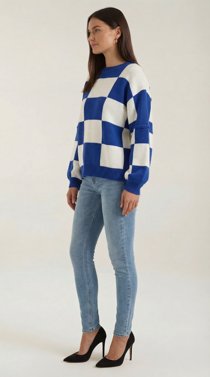 MATILDA | JERSEY DE PUNTO A CUADROS