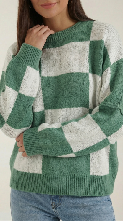 MATILDA | JERSEY DE PUNTO A CUADROS