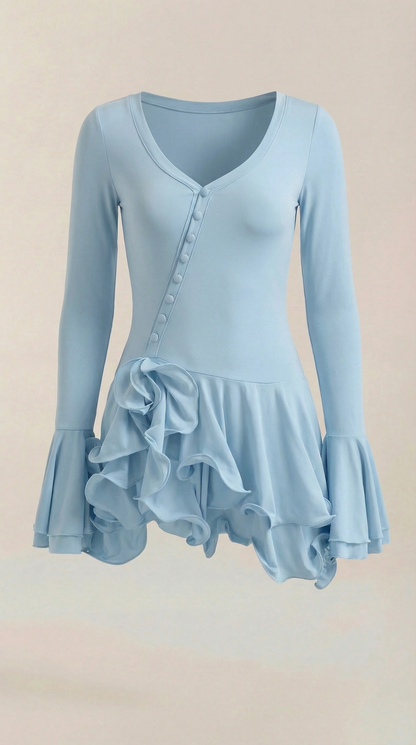ESTELLE | VESTIDO CORTO CON VOLANTES
